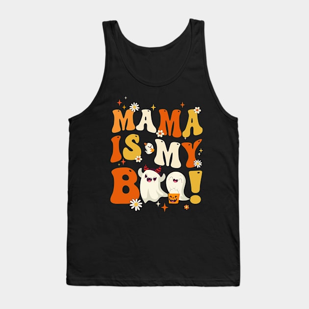 Groovy Mama Is My Boo Halloween Boys Girls Kids Youth Tank Top by James Green